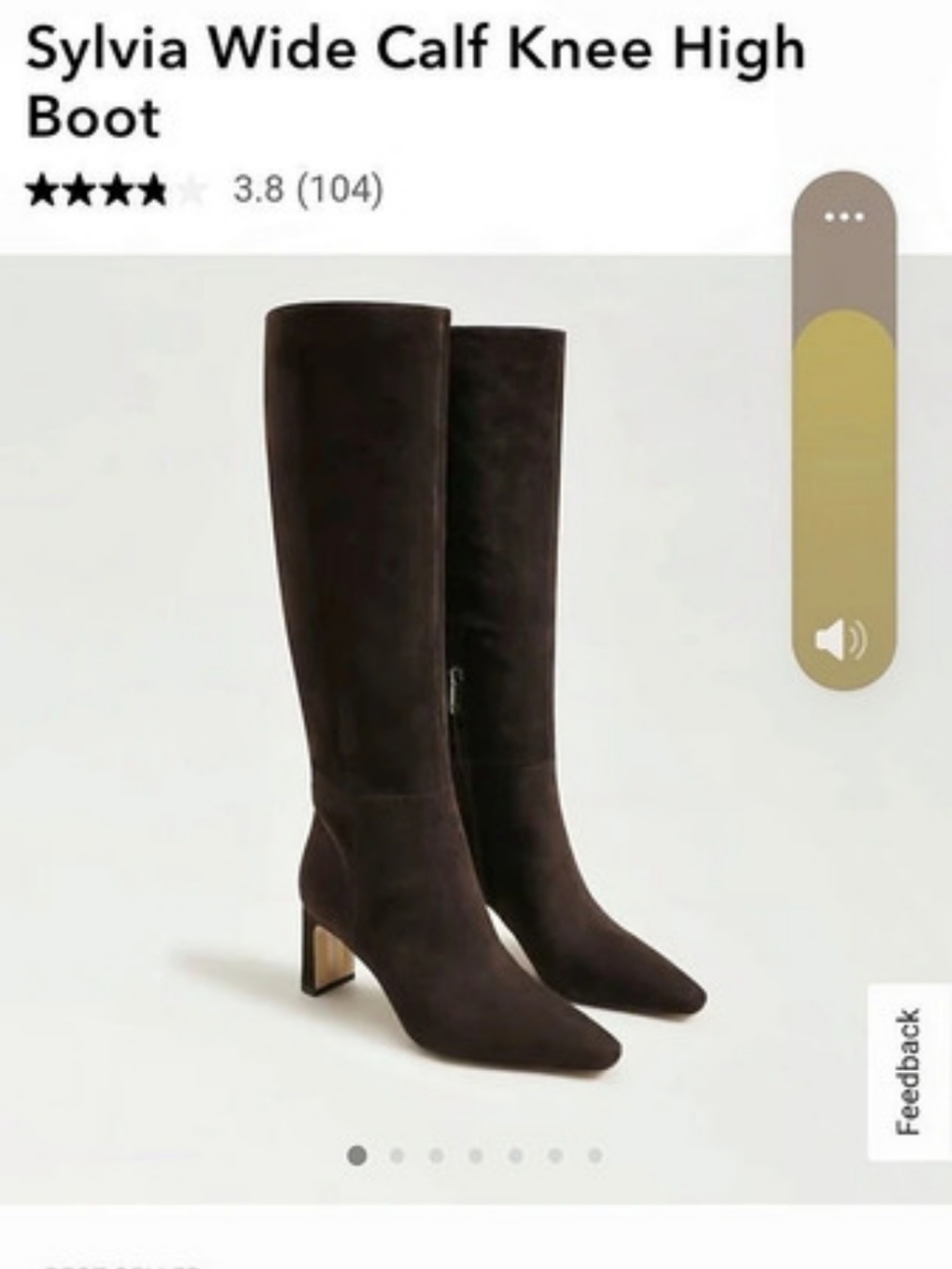 Sam Edelman Wide Calf Knee High Heeled Boots Chocolate Brown Suede - Picture 2 of 4